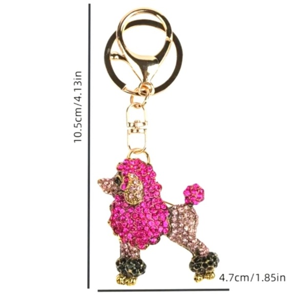 Purple Rhinestone Poodle Keychain, NWOT - Picture 2 of 2